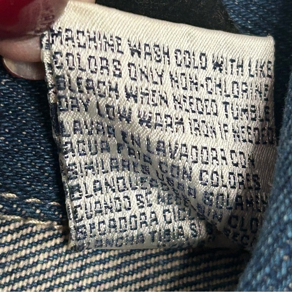 Bill Blass Vintage Denim Jacket w/Floral Trim & Embroidery Sz M - Picture 9 of 9